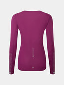 Ronhill Women's Tech Reflect L/S Tee-Blackcurrant/Reflect