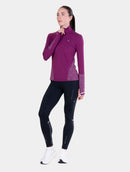 Ronhill Women's Tech Reflect 1/2 Zip-Blackcurrant/Reflect