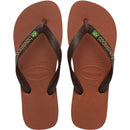 Havaianas Brasil Logo Flip Flops-Rust/Coffee
