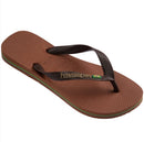 Havaianas Brasil Logo Flip Flops-Rust/Coffee