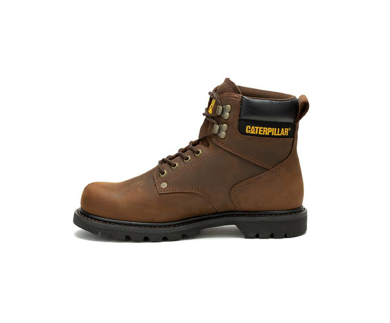 CAT Men's Second Shift Waterproof Work Boot-Dark Brown