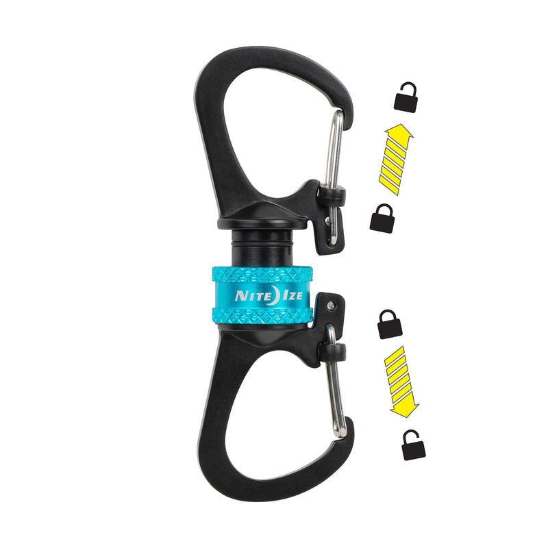 NiteIze SlideLock 360° Magnetic Locking Dual Carabiner-Olive