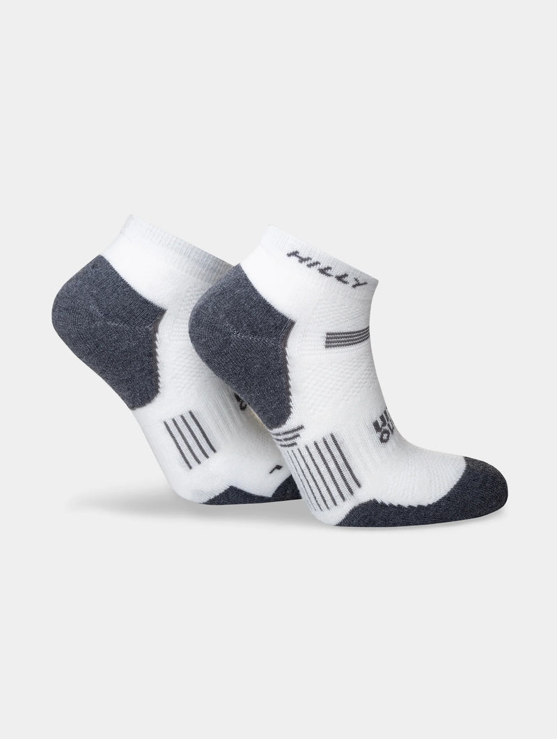 Hilly Supreme Quarter Med Socks-White/Grey Marl