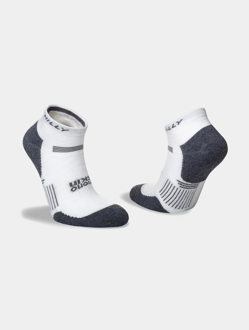 Hilly Supreme Quarter Med Socks-White/Grey Marl