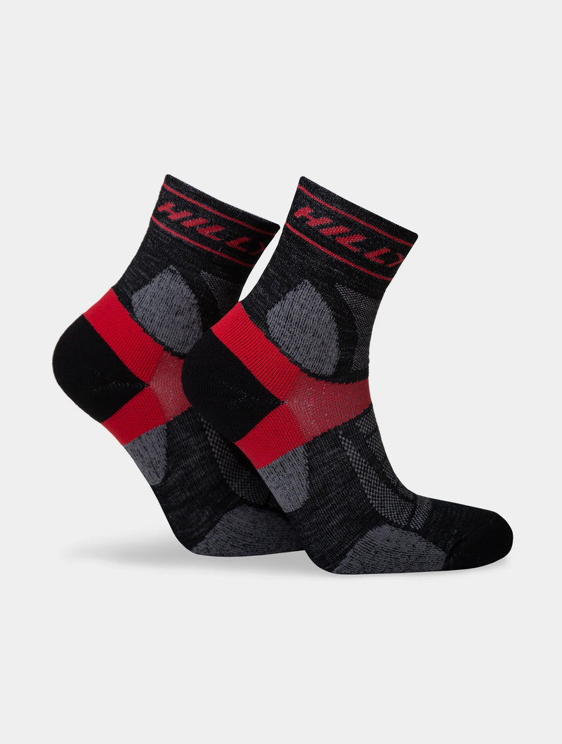 Hilly Trail Anklet Med Socks-Black/Red