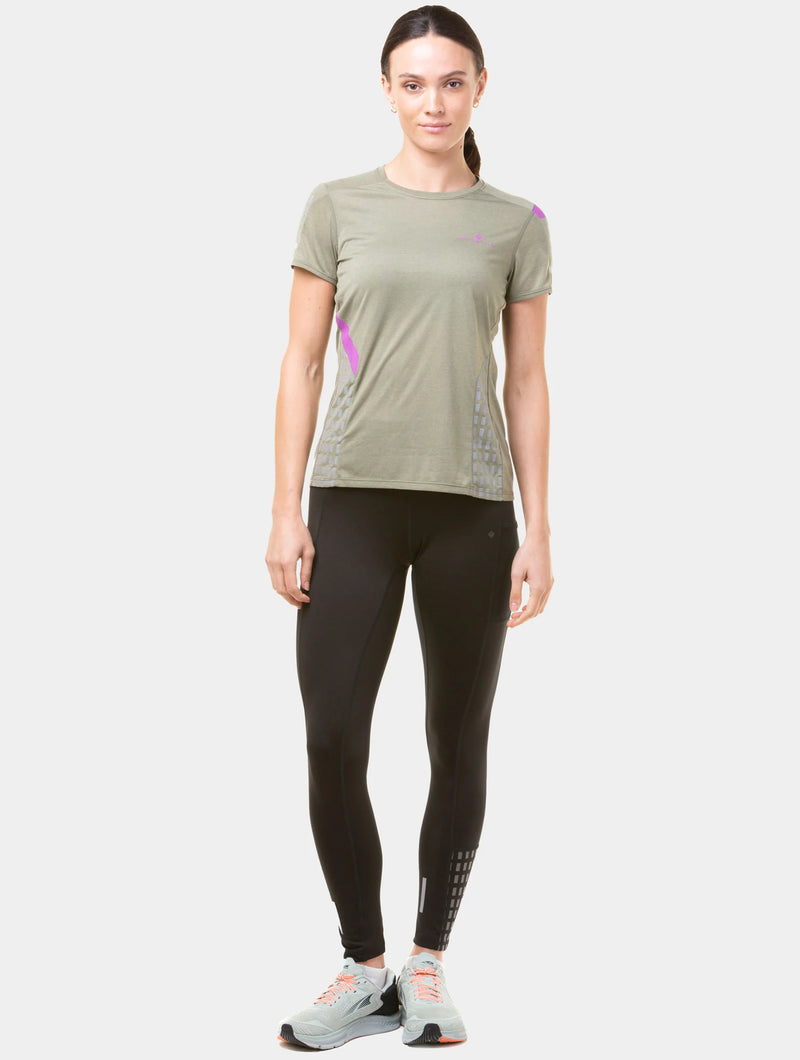 Ronhill Women's Tech Afterhours Tight-Black/Charcoal/Rflct