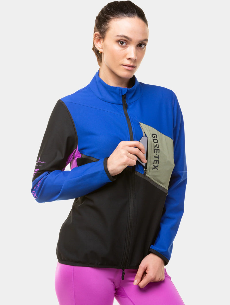 Ronhill Women's Tech Gore-Tex Windstopper Jacket-Black/Cobalt