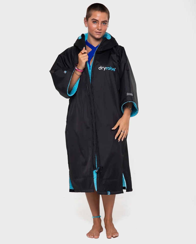 Dryrobe Advance Short Sleeve-Black/Blue