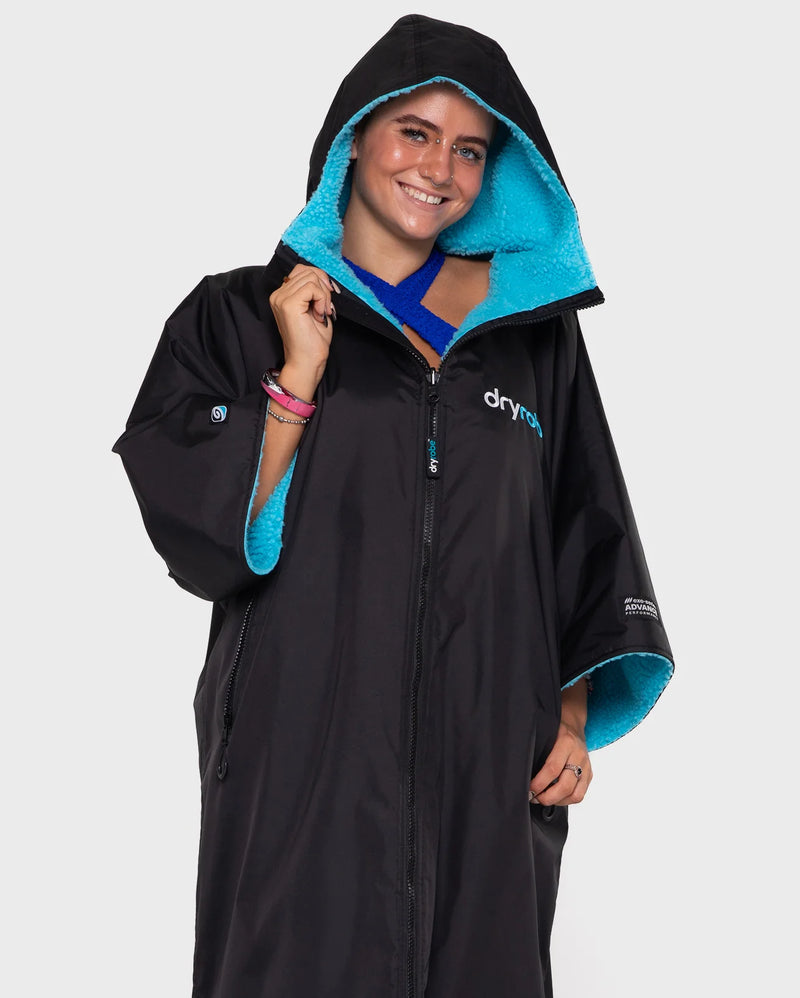 Dryrobe Advance Short Sleeve-Black/Blue