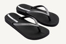 Ipanema Mesh X Fem Flip Flops-Black/Silver