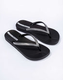 Ipanema Mesh X Fem Flip Flops-Black/Silver