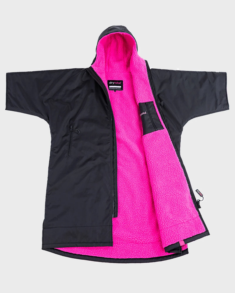 Dryrobe Advance Short Sleeve-Black/Pink