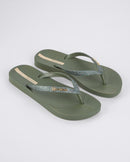 Ipanema Anat Lolita Fem Flip Flops-Green/Glitter Green