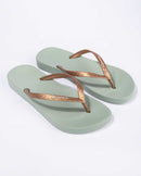 Ipanema Anatomic Tan Colors Flip Flops-Green/Gold