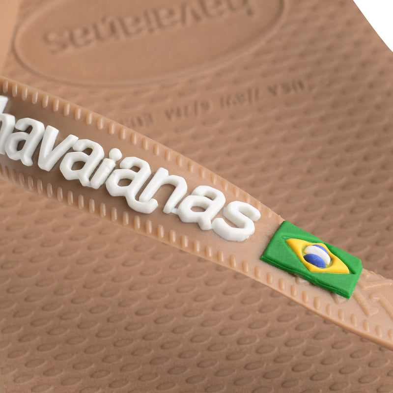 Havaianas Brasil Logo Flip Flops-Rose Gold