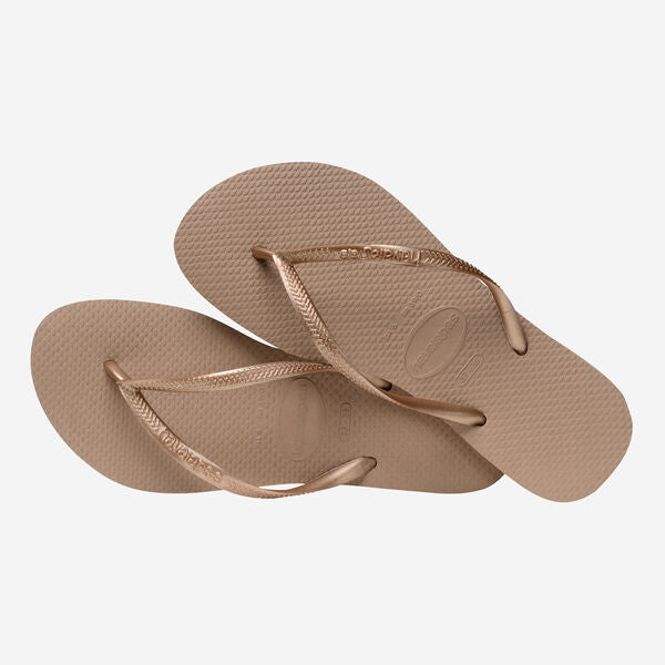 Havaianas Brasil Logo Flip Flops-Rose Gold