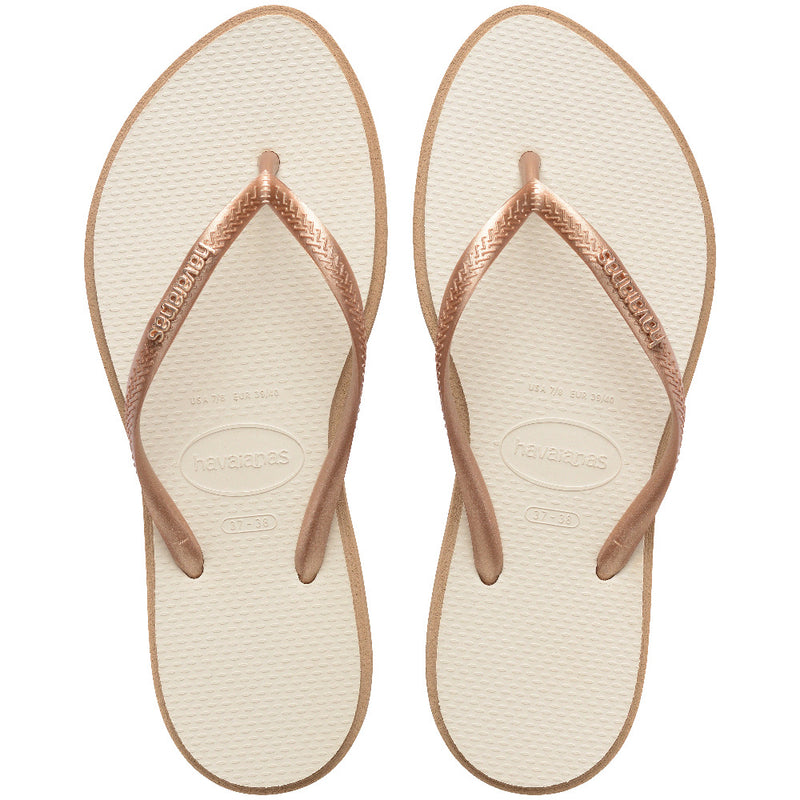 Havaianas Brasil Logo Flip Flops-Rose Gold