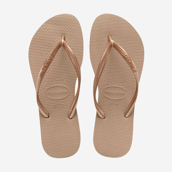 Havaianas Brasil Logo Flip Flops-Rose Gold