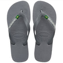 Havaianas Brasil Logo Flip Flops-Steel Grey/Steel Grey
