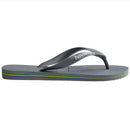 Havaianas Brasil Logo Flip Flops-Steel Grey/Steel Grey