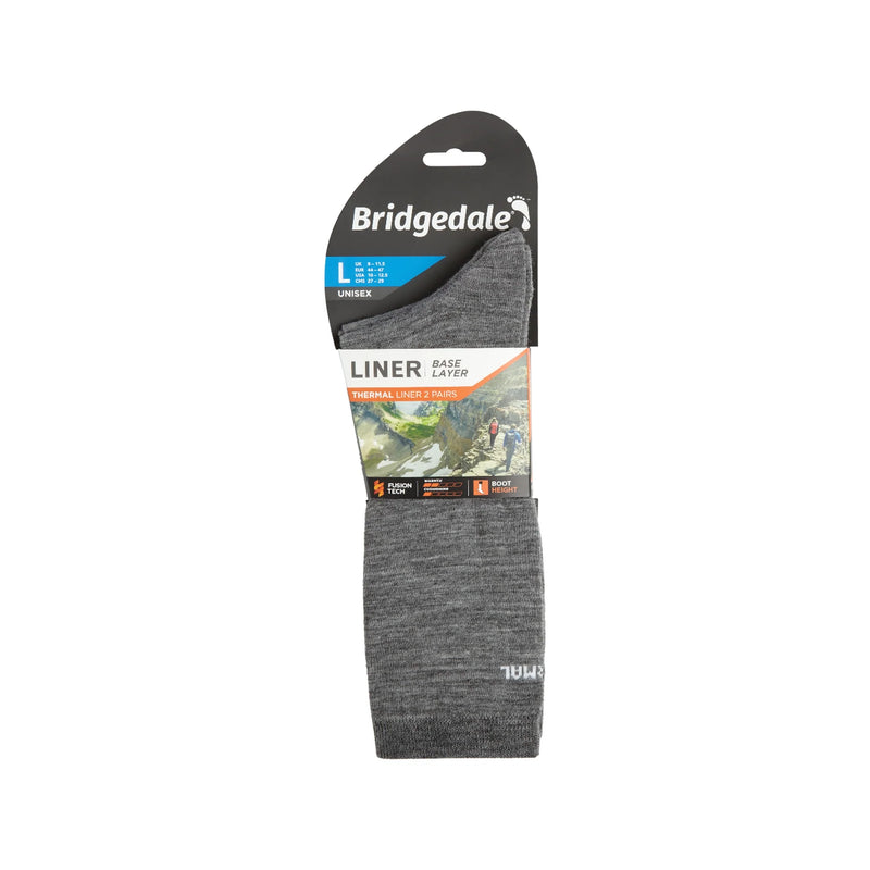 Bridgedale Base Layer Thermal Liner Boot Sock-Assorted Colours