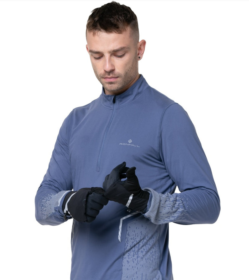 Ronhill Wind-Block Convertible Gloves-All Black