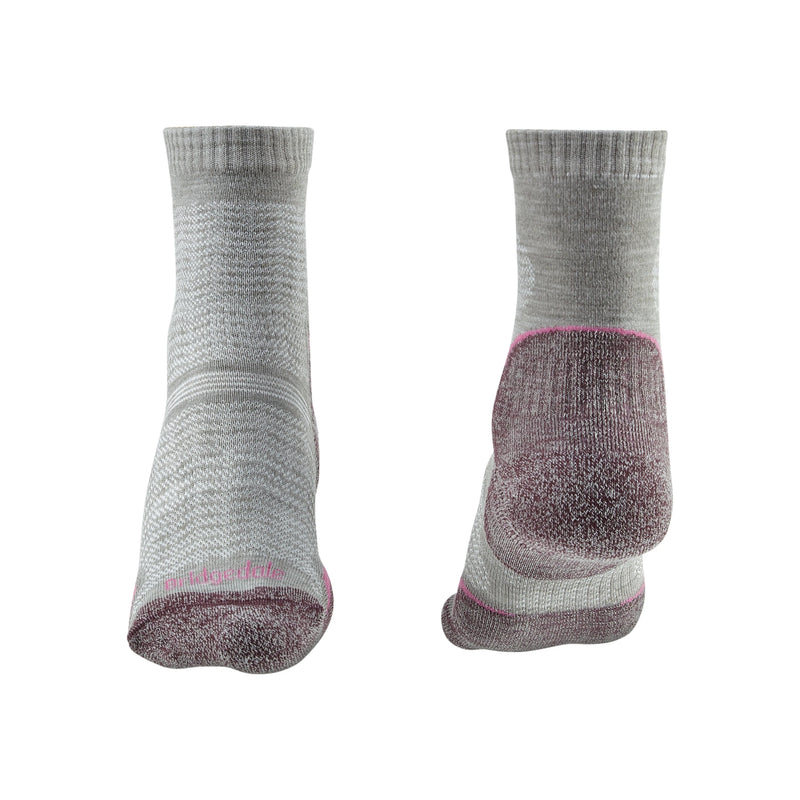 Bridgedale Women's Ultra Light Merino Performance 3/4 Crew Sock-Aubergine