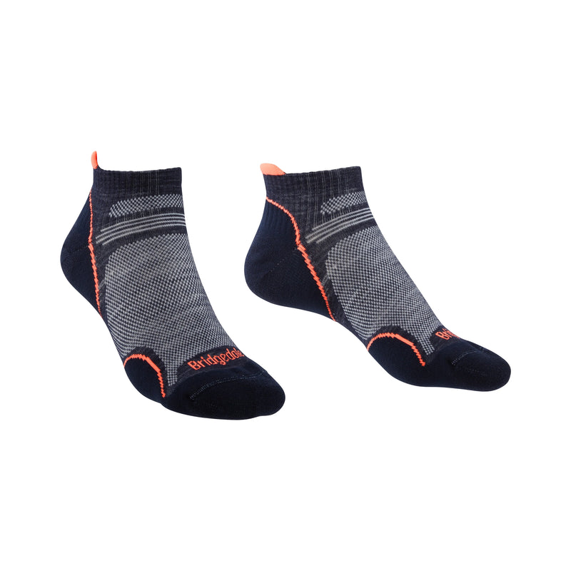 Bridgedale Women's Ultra Light T2 Merino Performance Low Sock-Navy/Candy