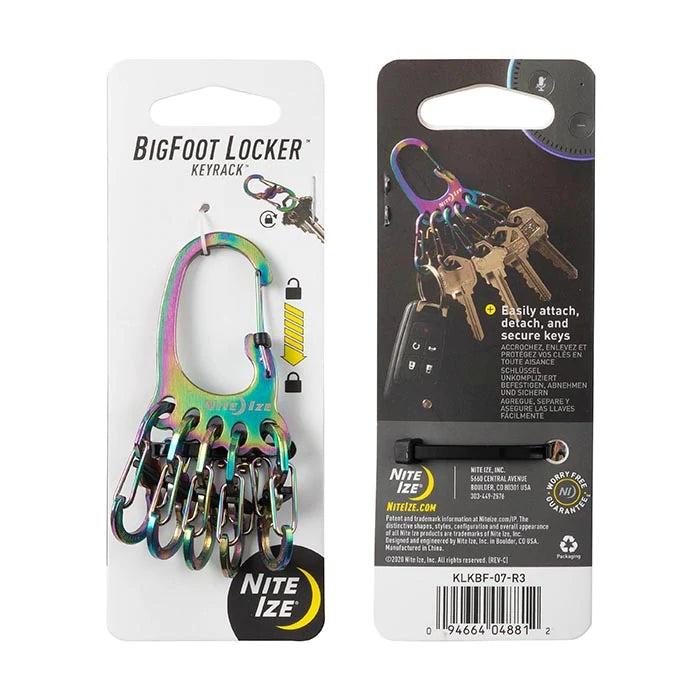 NiteIze BigFoot Locker KeyRack Keyring-Spectrum