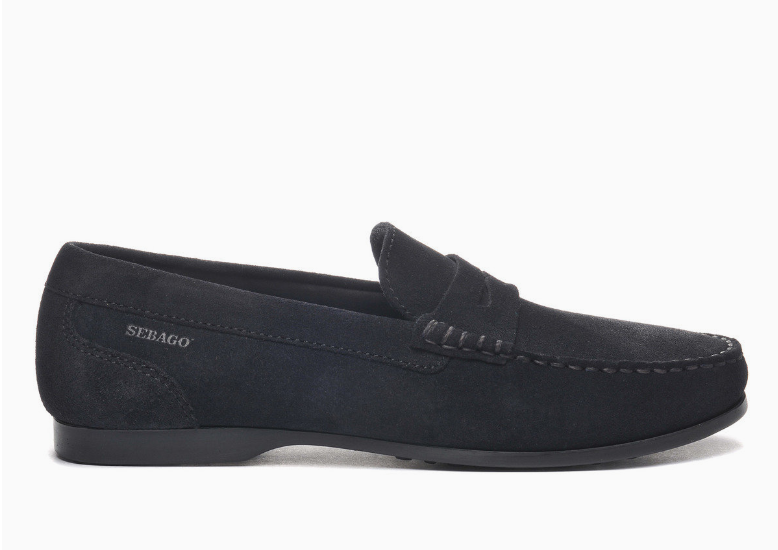 Sebago Men's Byron Suede Moccasin Shoes in Blue Navy