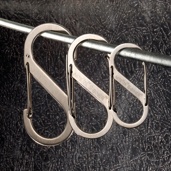 NiteIze S-Biner Dual Carabiner Stainless Steel 3 Pack-Stainless