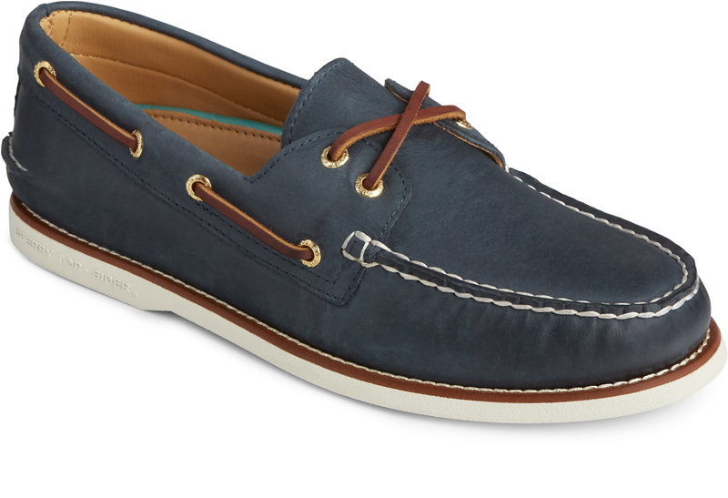 Sperry Men's Gold A/O 2-Eye Boat Shoe-Navy