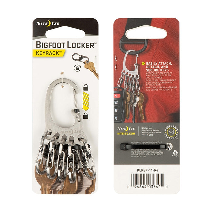 NiteIze BigFoot Locker KeyRack Keyring-Steel