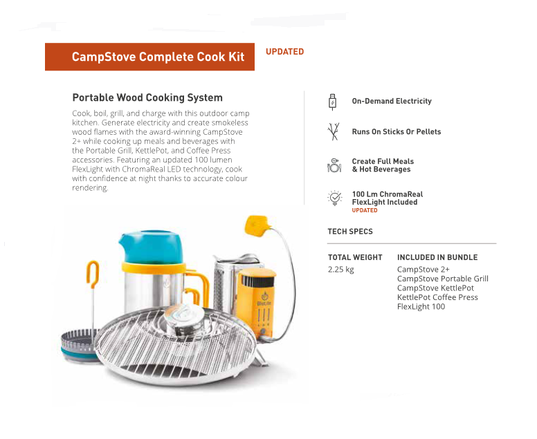 BioLite Campstove 2 Complete Cook Bundle Kit