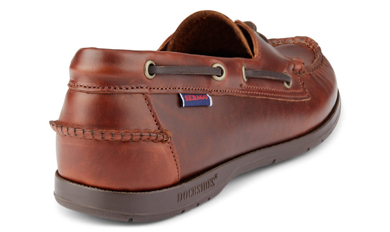 Sebago Endeavor Waxed Leather Boat Shoe-Brown Gum