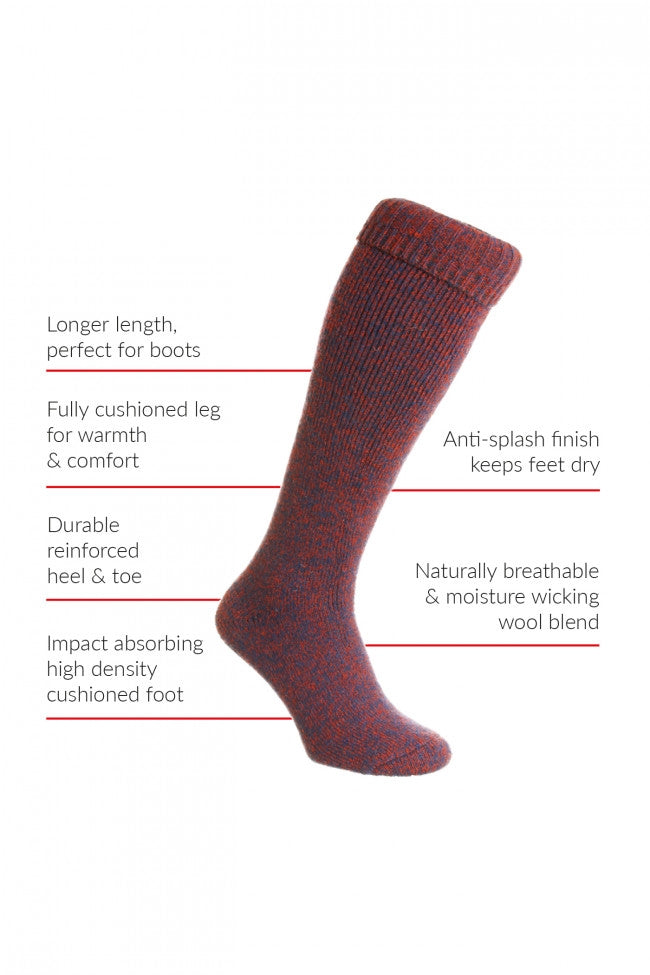 HJ Hall Wellington HJ608 Boot Sock-Green