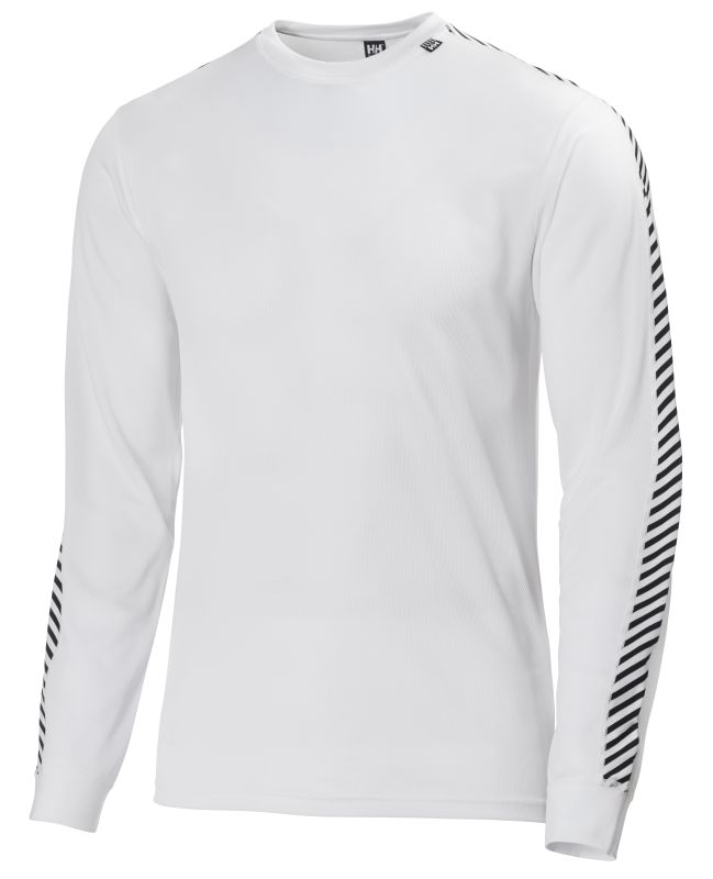 Helly Hansen Dry Stripe Lifa Crew Thermal Long Sleeved Top-White