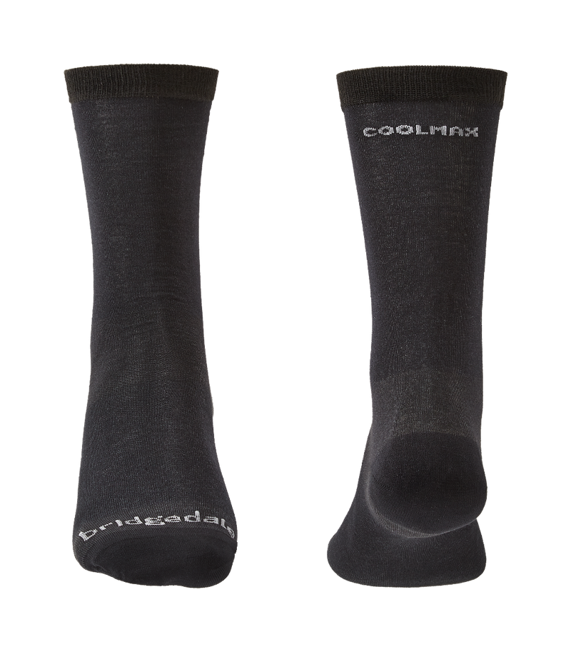 Bridgedale LINER Base Layer Coolmax Liner Boot Socks x 2 Men's-Black