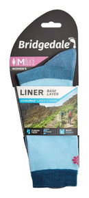 Bridgedale LINER Base Layer Coolmax Liner Boot Socks x 2 Women's-Sky