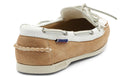 Sebago Nina Suede Leather Womens Moccasin-Beige/White