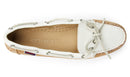 Sebago Nina Suede Leather Womens Moccasin-Beige/White