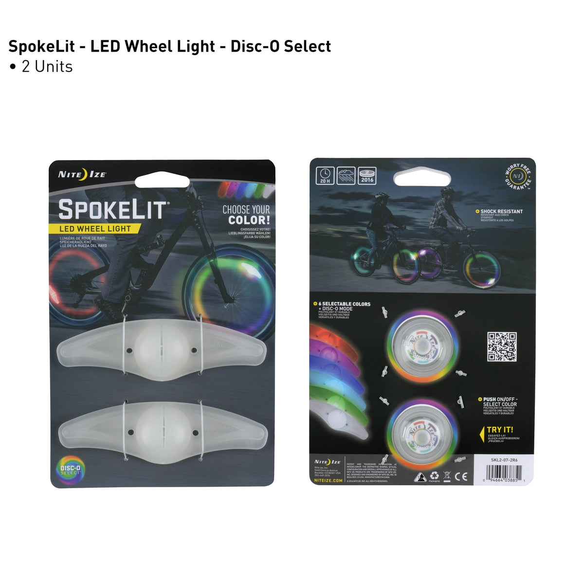 NiteIze SpokeLit LED Wheel Light 2 Pack Disc O