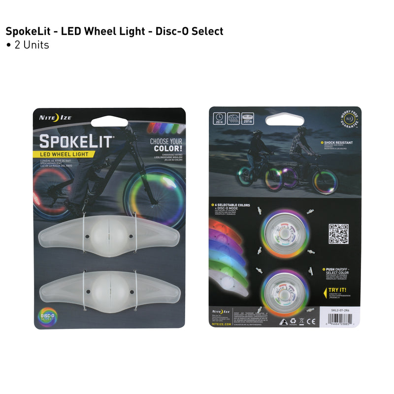 NiteIze SpokeLit LED Wheel Light 2 Pack-Disc O
