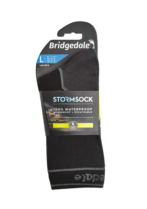 Bridgedale Stormsock Lightweight Waterproof Boot Sock-Black