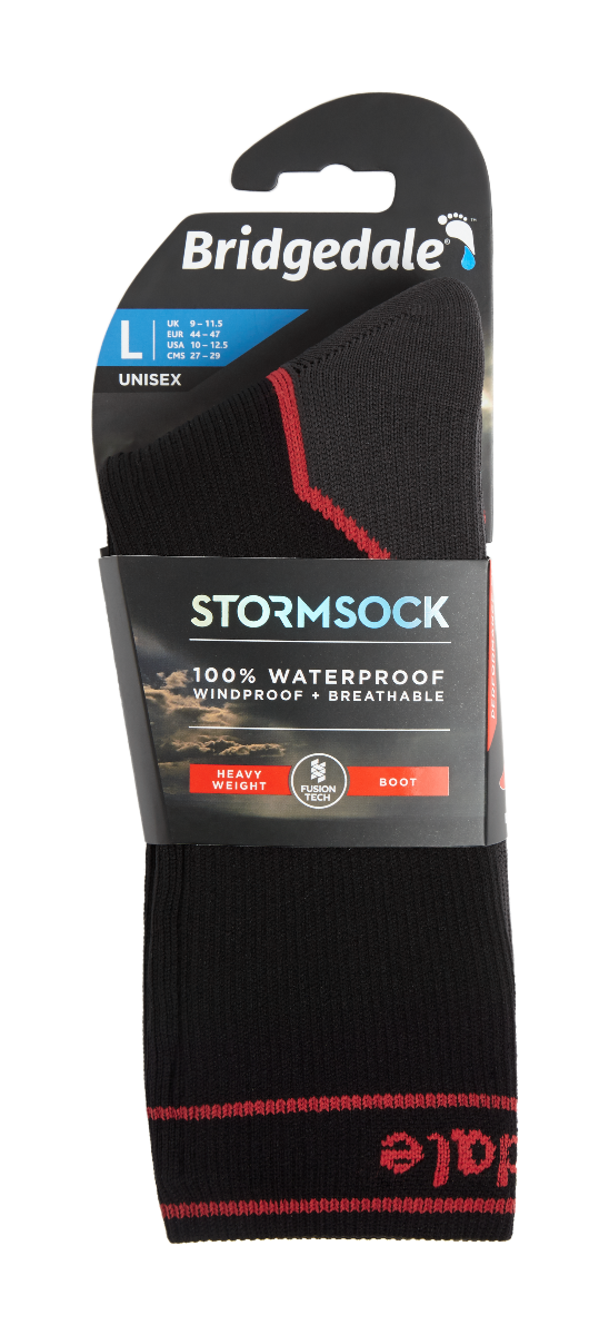 Bridgedale Stormsock Heavyweight Waterproof Boot Sock-Black