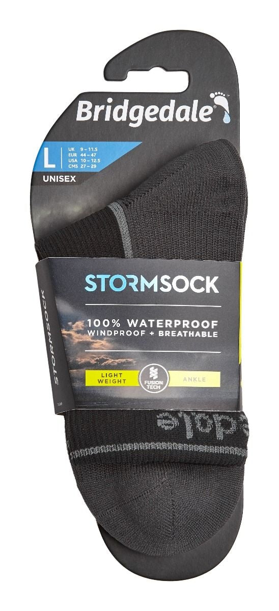 Bridgedale Stormsock Lightweight Waterproof Ankle Sock-Black