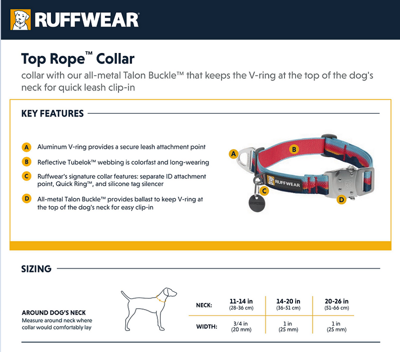 Ruffwear Top Rope Dog Collar-Blue Dusk