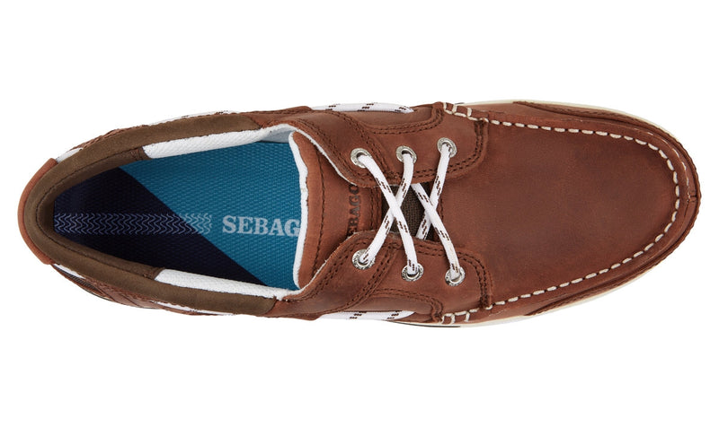 Sebago Triton Three-Eye Boat Shoe Men's-Brown/Dark Brown